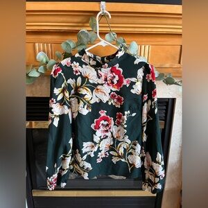 SHEIN Green Floral Print Blouse